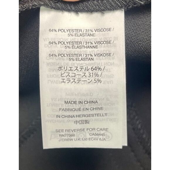 J CREW High Rise Cameron Black Trousers, Flat Front, Sz 6 - Picture 7 of 9